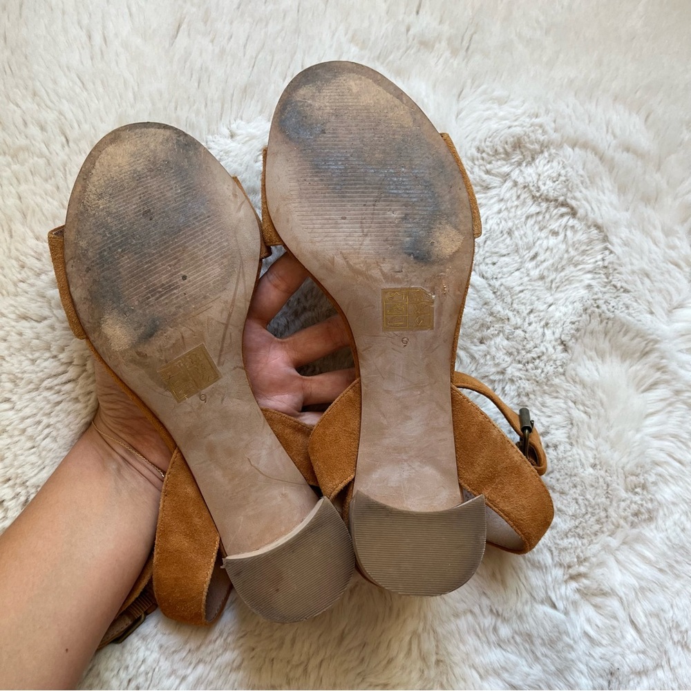 Madewell The Claudia Sandals in Amber brown Suede Size 9 - Picture 10 of 11